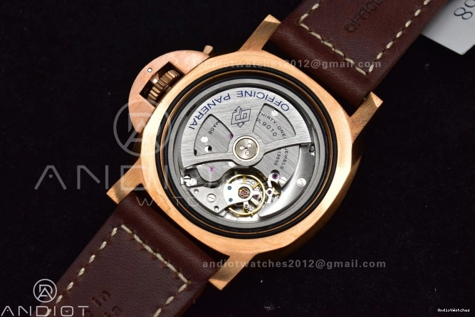 1:1 on VSF SunProtective PAM968 Strap and Brown Clone Calfskin P.9010 Dial Bezel Edition V Best Ceramic 995 Brown Bronzo 0415